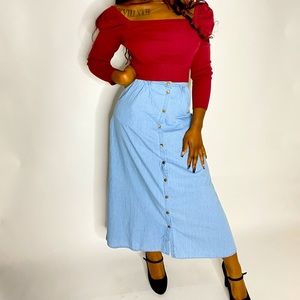 Barbie Denim button up skirt